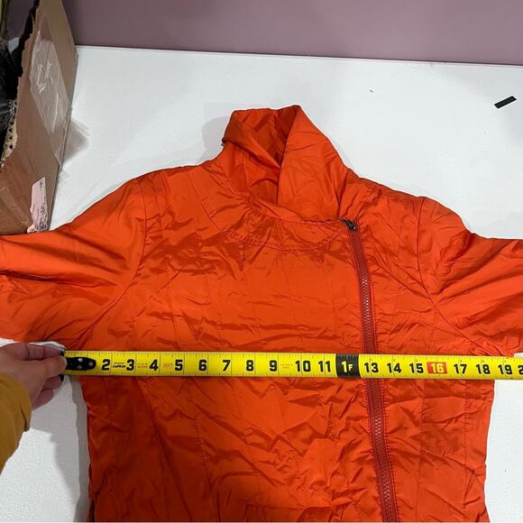 prAna Womens Jacket Orange Side Zip Quilted Collared Lightweight - Picture 9 of 10